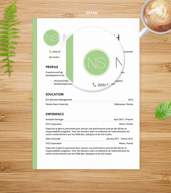 Mint Green Cover Letter & Resume in Letter Templates - product preview 3
