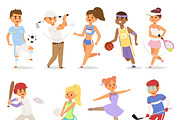 Various sports people vector