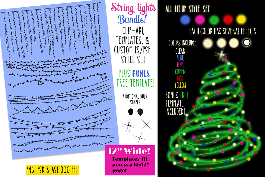 String Lights Bundle + Bonus! in Illustrations - product preview 8