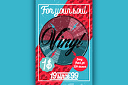 Color vintage music shop poster