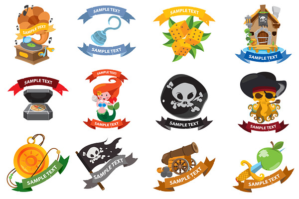 Pirates logo set