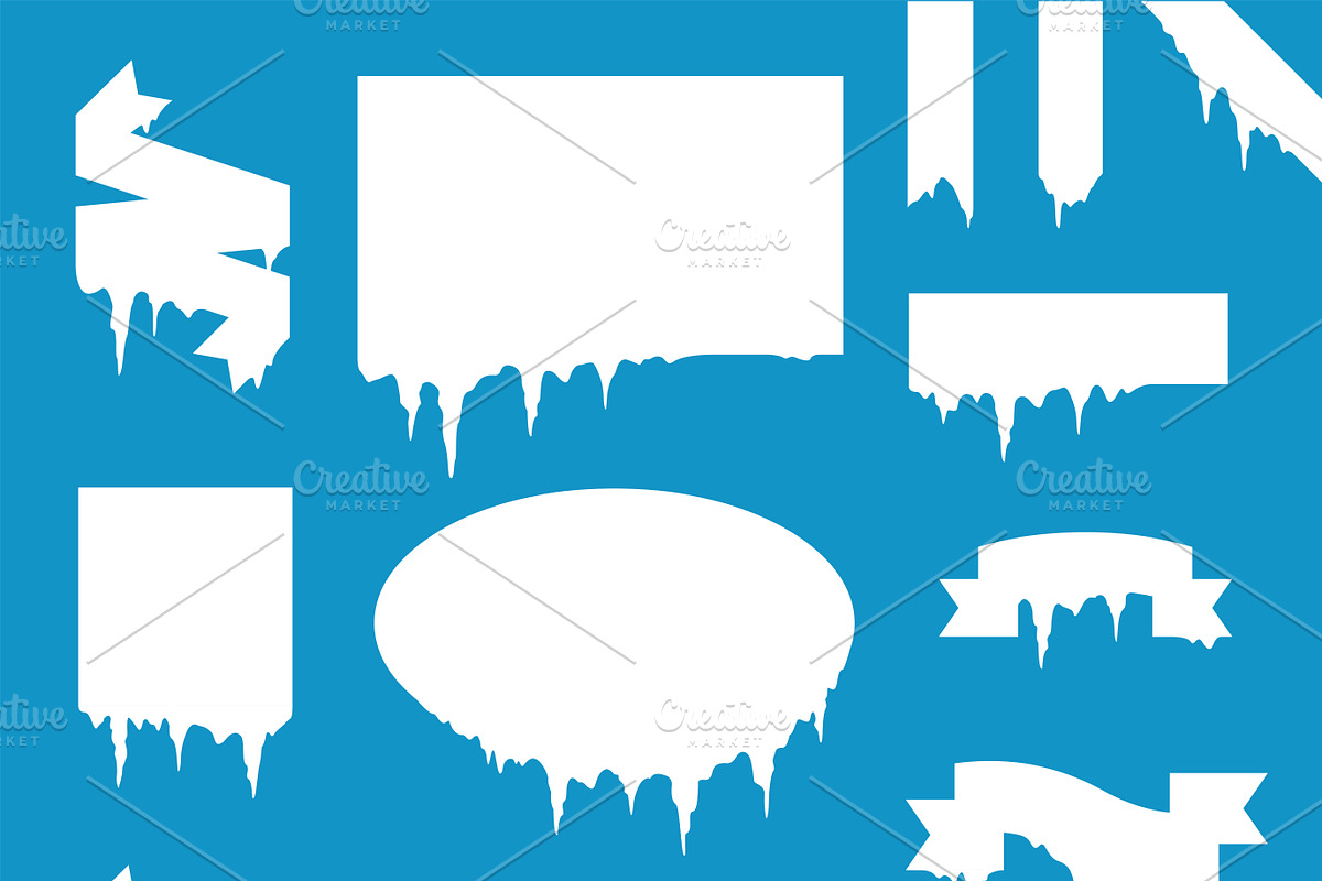 Frozen icicle snow winter vector in Illustrations - product preview 8