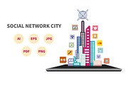 Social Network City Concept