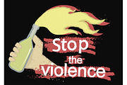 Stop the violence logo. Vector