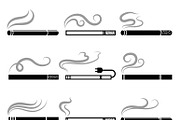Electronic cigarette icons vector