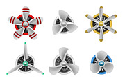 Aircraft propeller turbines icons