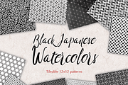 Black Backgrounds Japan Watercolor