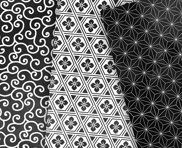 Black Backgrounds Japan Watercolor in Patterns - product preview 3