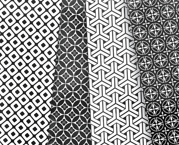 Black Backgrounds Japan Watercolor in Patterns - product preview 4