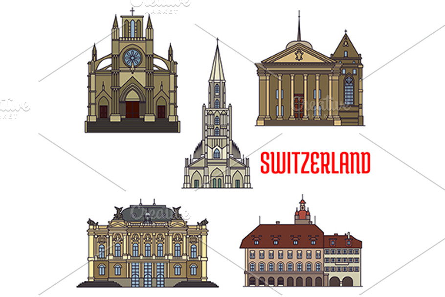 Historic buildings of Switzerland in Graphics - product preview 8