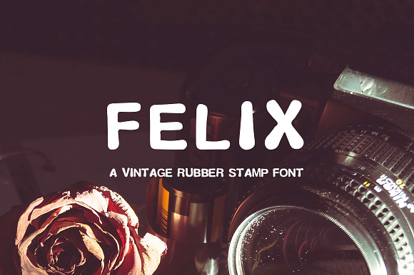 Felix Vintage Rubber Stamp Font in Display Fonts - product preview 1