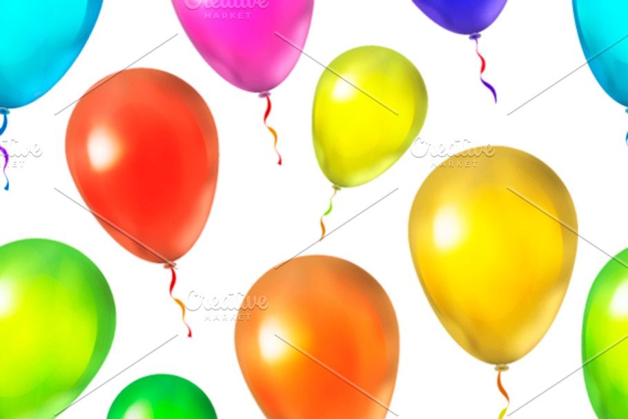 Colorful balloons on white in Patterns - product preview 8