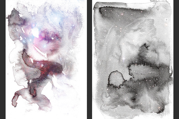 Galaxy India Ink Wash Backgrounds in Textures - product preview 1