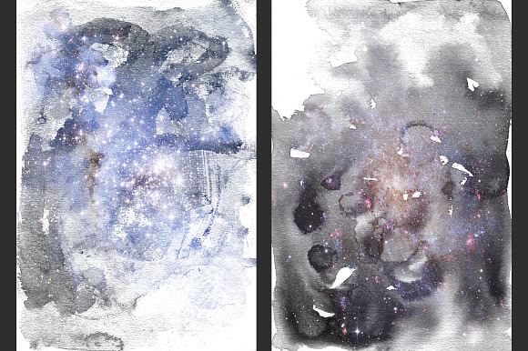 Galaxy India Ink Wash Backgrounds in Textures - product preview 2