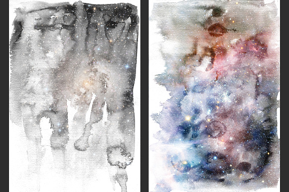Galaxy India Ink Wash Backgrounds in Textures - product preview 3