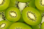 Slices of bright juicy kiwi