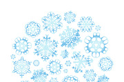 Snowflakes in circle shape
