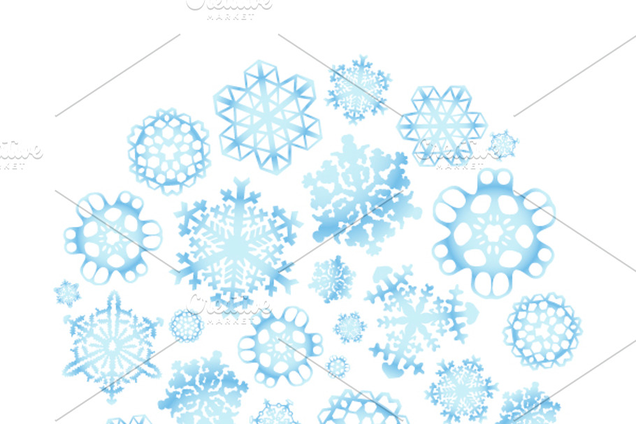 Snowflakes in circle shape in Objects - product preview 8