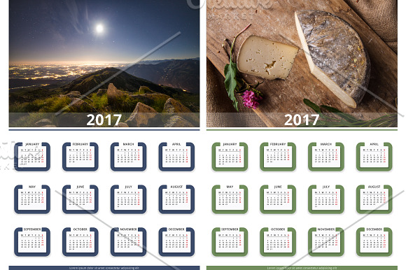 2017 Wall Calendar in Graphics - product preview 1