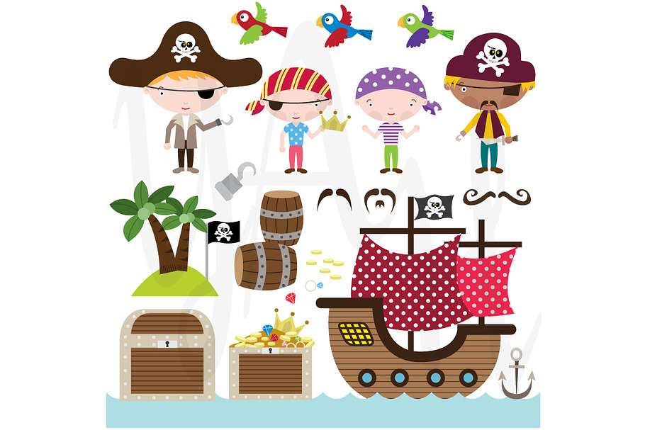 Pirate Clip Art in Illustrations - product preview 8