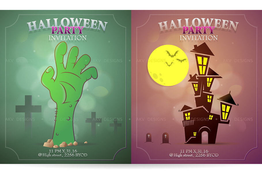 Halloween party invitation card in Illustrations - product preview 8