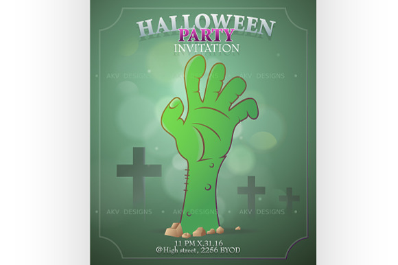 Halloween party invitation card in Illustrations - product preview 1