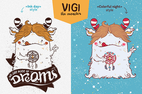 Funny Monsters • Vector Set in Illustrations - product preview 1
