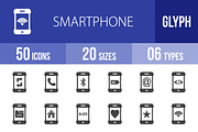 50 Smartphone Glyph Icons