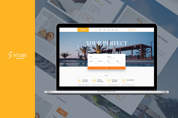 5 Stars - Hotel, Spa & Resort Theme in WordPress Business Themes - product preview 1