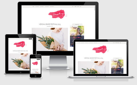 Raspberry Light Blogger Template in Website Templates - product preview 1