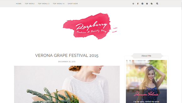 Raspberry Light Blogger Template in Website Templates - product preview 2