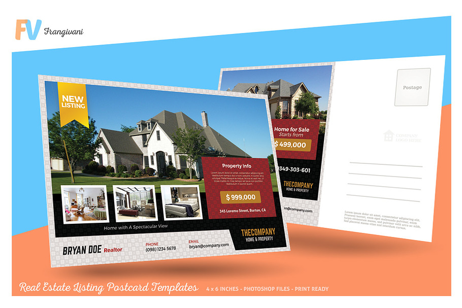 Real Estate Listing Postcard in Postcard Templates - product preview 8