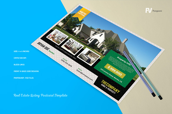 Real Estate Listing Postcard in Postcard Templates - product preview 5