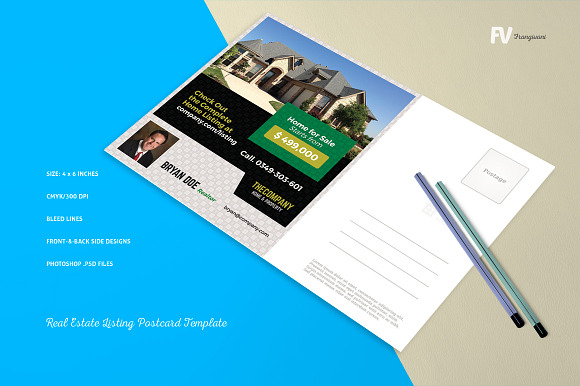 Real Estate Listing Postcard in Postcard Templates - product preview 6