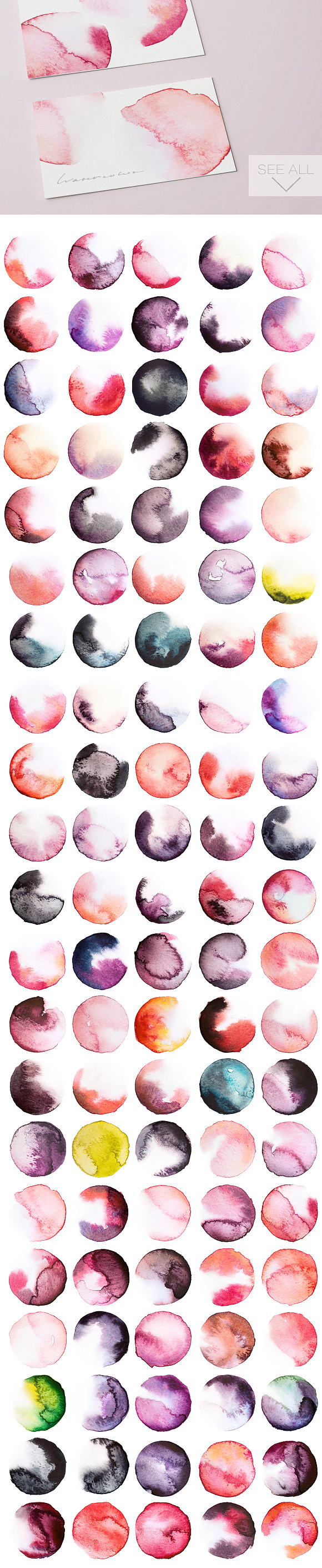 105 Watercolor Textures W&C-1 in Textures - product preview 2