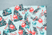 Christmas patterns set 1. Watercolor