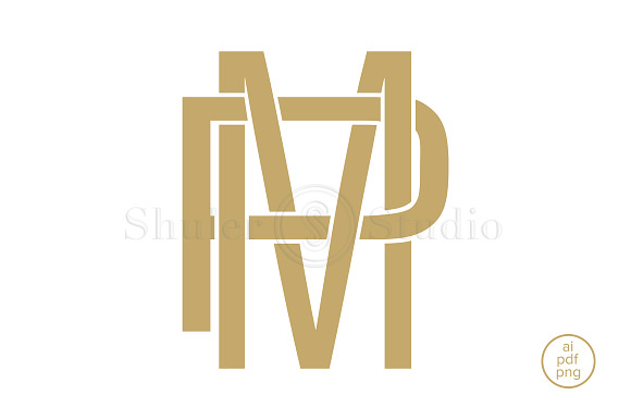 MP Monogram PM Monogram in Logo Templates - product preview 1