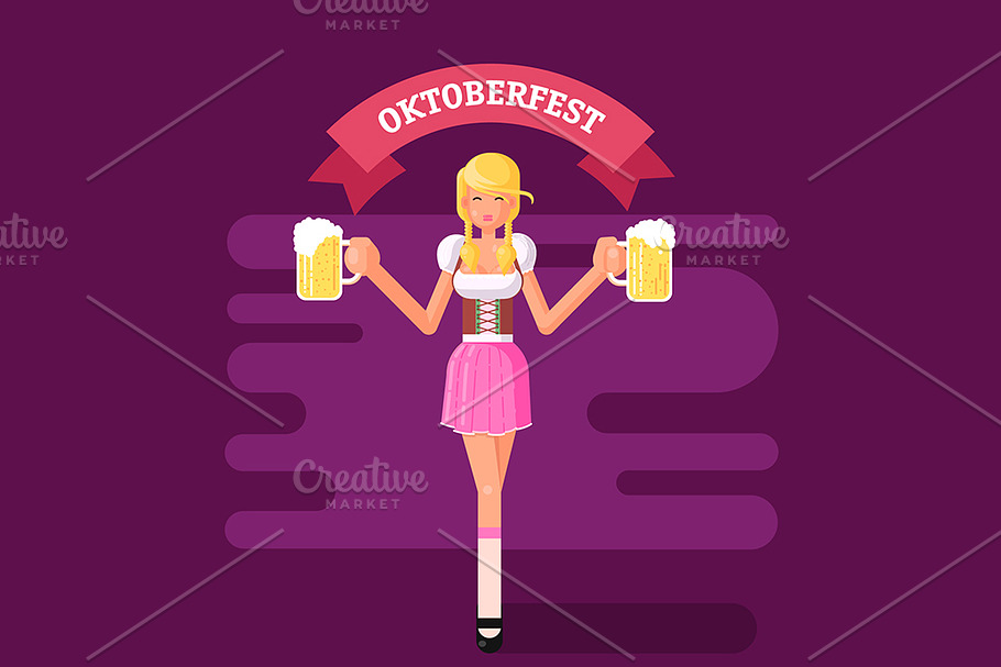 Illustration of Oktoberfest Girl in Illustrations - product preview 8