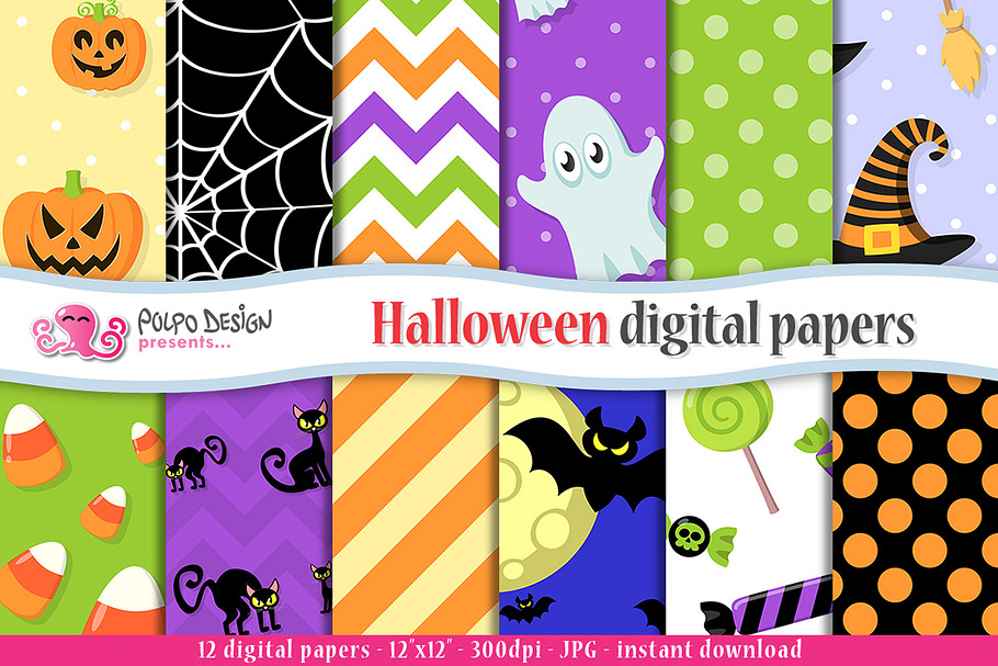 Halloween Digital Paper in Illustrations - product preview 8