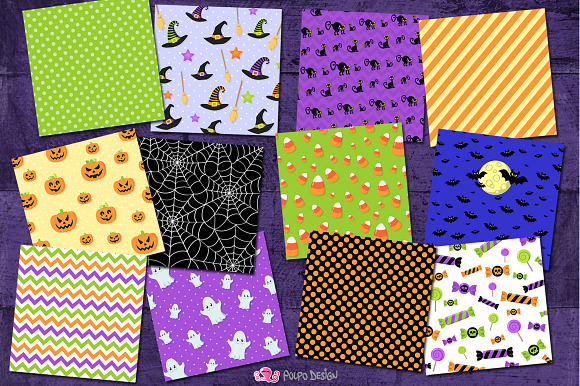 Halloween Digital Paper in Illustrations - product preview 1