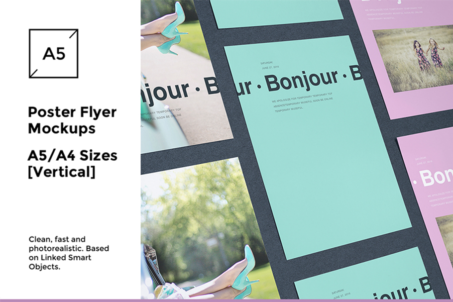 A5/A4 Flyer / Poster Mock-up's in Print Mockups - product preview 8