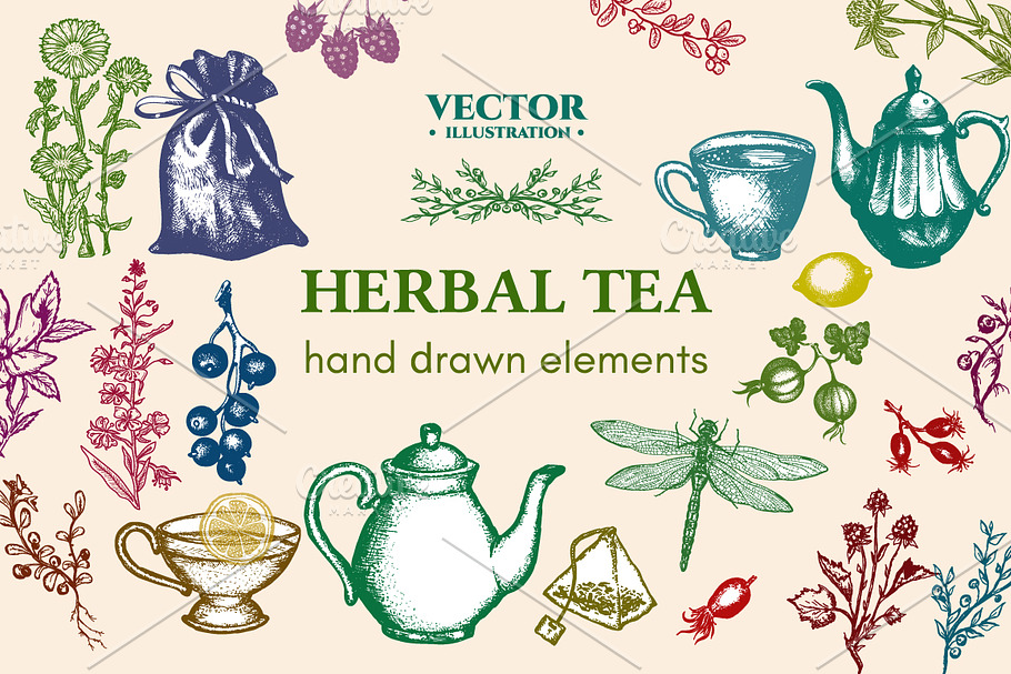 Herbal tea set vol.2 in Graphics - product preview 8