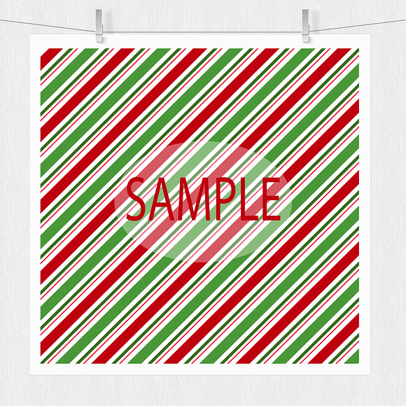 Christmas Digital Paper - Candy Cane in Patterns - product preview 3