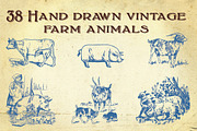38 Hand Drawn Farm Animals