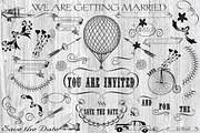 Vintage Wedding Illustration Clipart