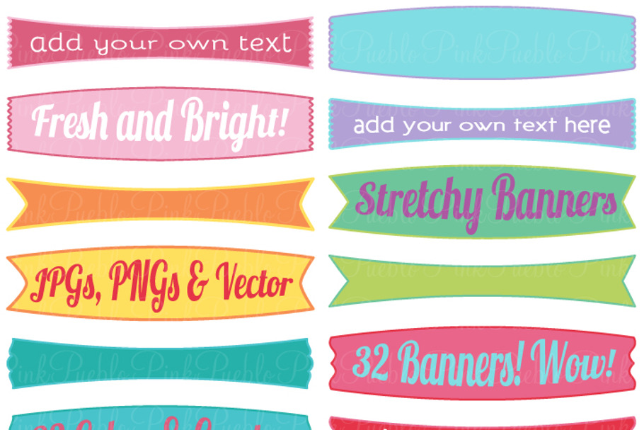 Stretchy Banners Clipart and Vectors