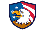 Bald Eagle Smiling USA Flag Crest 