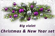 Big violet Christmas & New Year set
