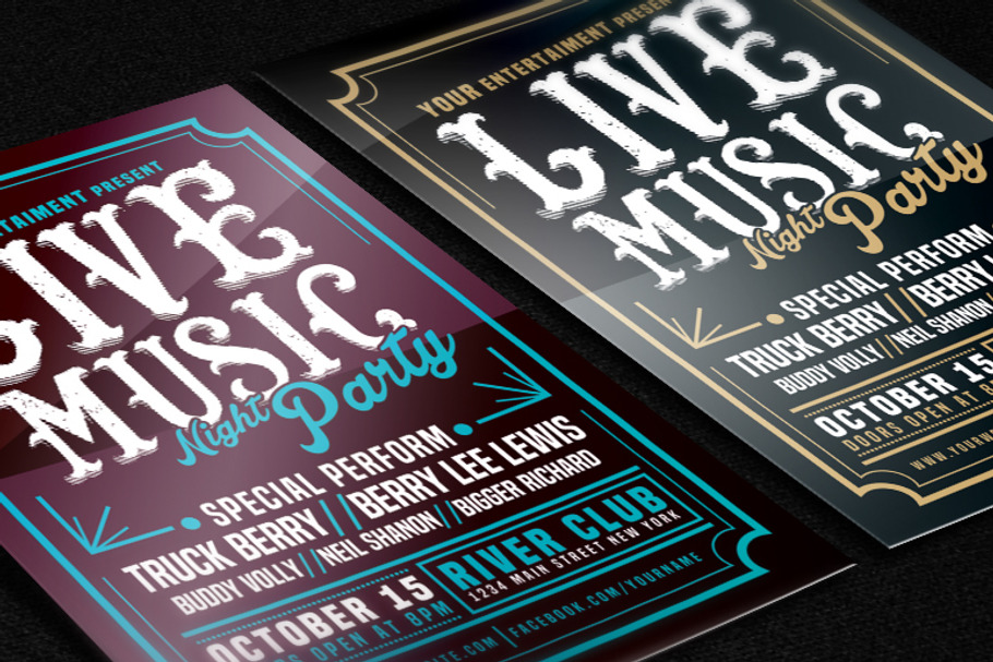Live Music Typography Poster Flyer in Flyer Templates - product preview 8