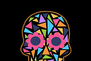 Skull vector triangle black color